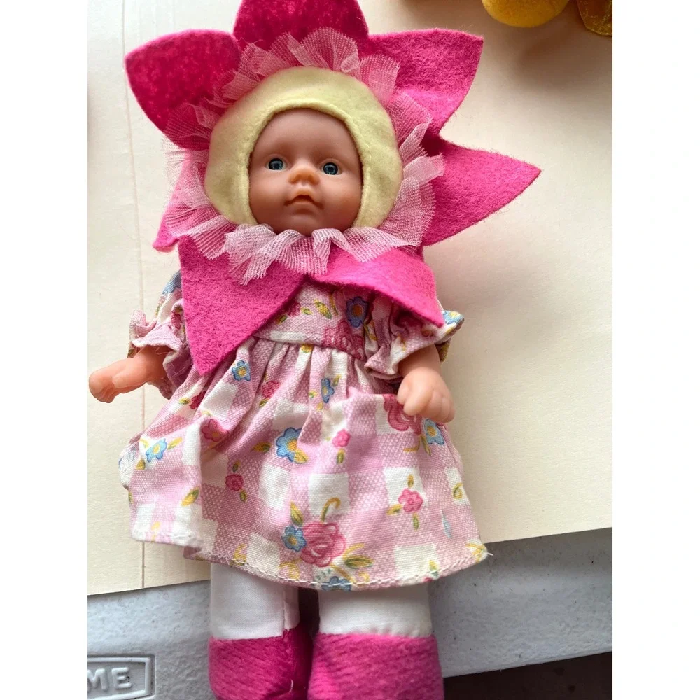 Lot of 6 Garden Baby Dolls Ladybug Bee Frog Flower Costumes Soft Body 9 Inch